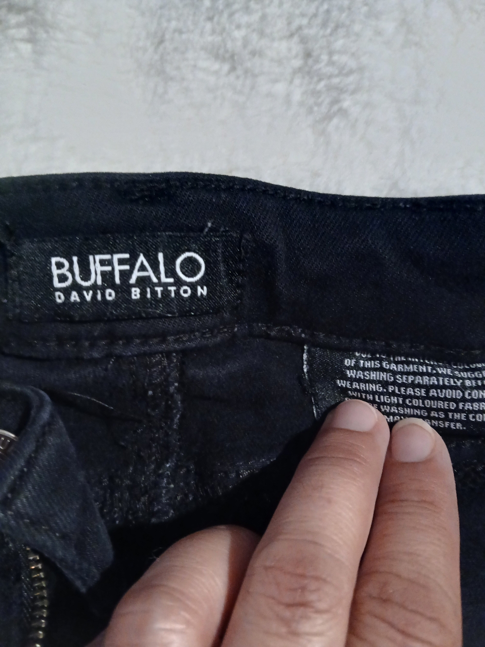 Buffalo David Bitton Black Denim Waistband Detail